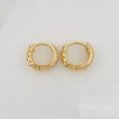 Triple Rail Hoop Earrings 2.5gr / 1/2 in / 4mm Yellow Gold 18K &