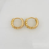 Triple Rail Hoop Earrings 2.5gr / 1/2 in / 4mm Yellow Gold 18K &