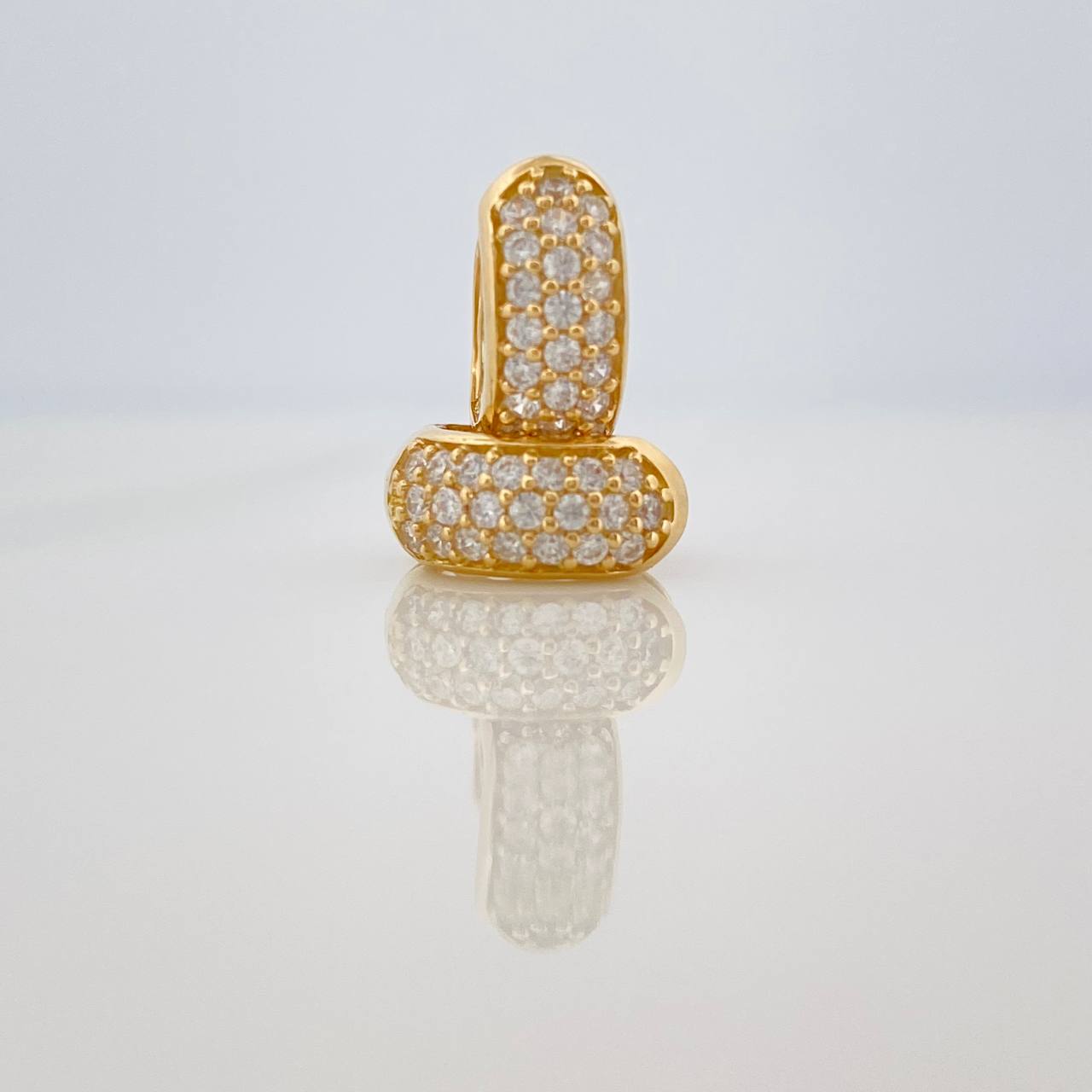 Triple Rail Hoop Earrings 2.5gr / 1/2 in / 4mm Yellow Gold 18K &