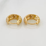 Candongas Triple Carril 2gr / 1/2 in / 3mm Oro Amarillo 18K &