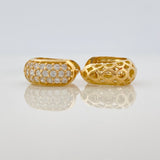 Candongas Triple Carril 2gr / 1/2 in / 3mm Oro Amarillo 18K &