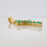 Pendant Cross Green Light Emeralds 1.03 cts 1.9gr / 1 1/4 in / 18K Yellow Gold %