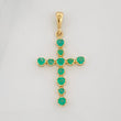 Dije Cruz Luz Verde Esmeraldas 30 pts 1.05gr / 1 1/4 in / Oro Amarillo 18K %