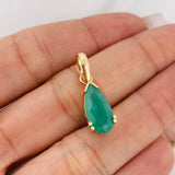 Pendant Teardrop Emeralds 2.80 cts 2.55gr / 1 in / 18K Yellow Gold %