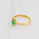 Lia Emeralds Ring 27 pts 2gr / T5 3/4 / Yellow Gold 18K %