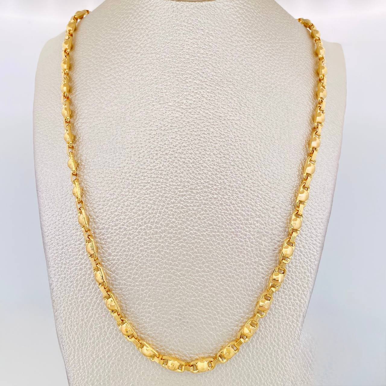 Cadena Rustica Burbuja 16.31g / 24 in / 4.7mm Oro Amarillo 18K