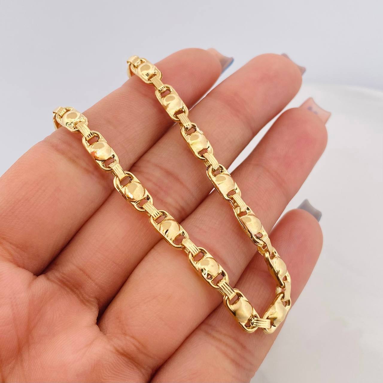 Cadena Rustica Burbuja 16.31g / 24 in / 4.7mm Oro Amarillo 18K