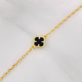 Tobillera Rolo Trebol 3.25g / 9 3/4 in / 1.35mm Oro Amarillo 18K