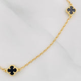 Tobillera Rolo Trebol 3.25g / 9 3/4 in / 1.35mm Oro Amarillo 18K