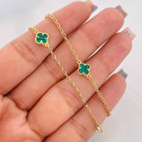 Tobillera Rolo Trebol 3.05g / 9 3/4 in / 1.38mm Oro Amarillo 18K