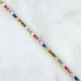 Bracelet Tennis 5.85gr / 19cm / 2.2mm Colored Zircons Yellow Gold +4 *