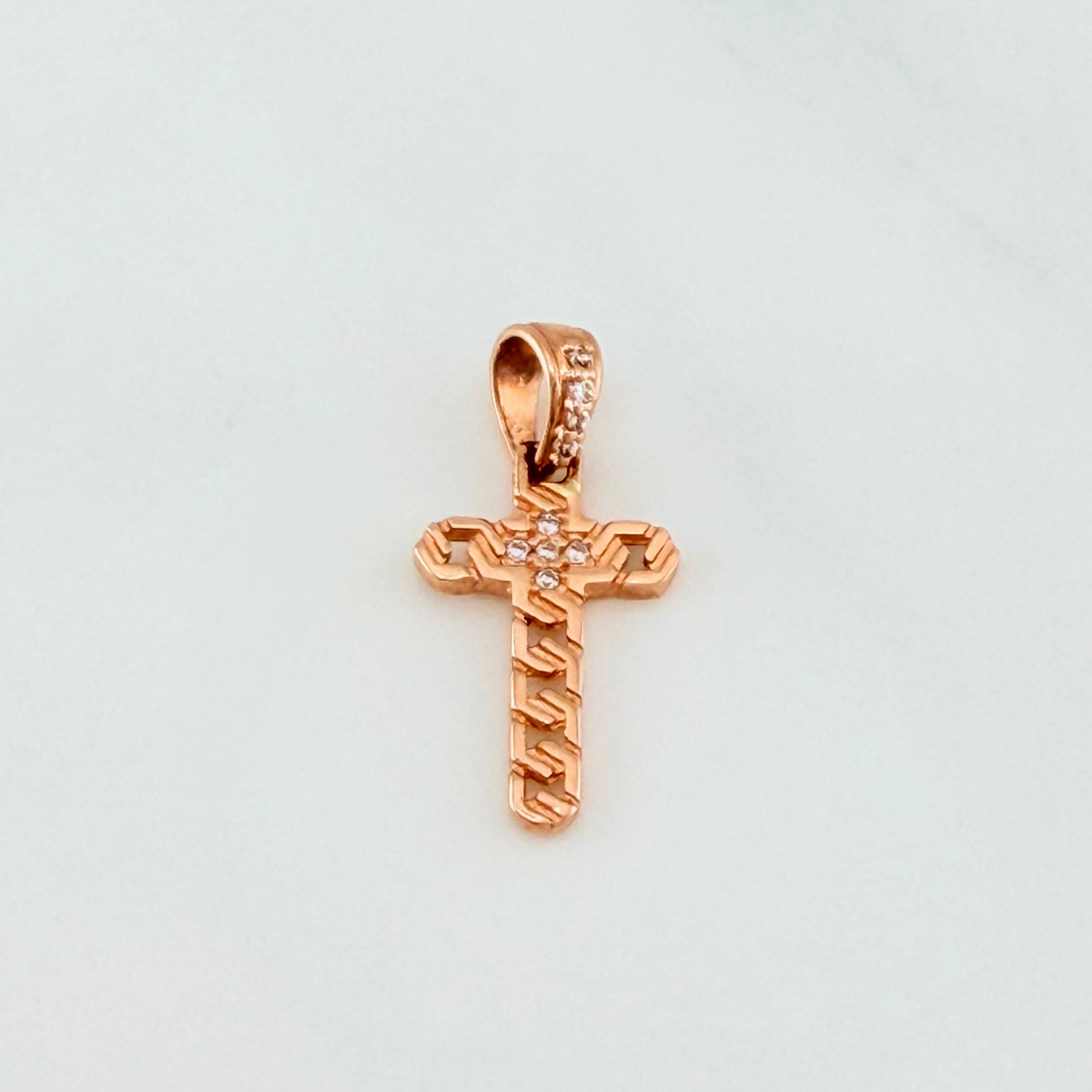 Pendant Cross 1 g / 3/4 in 18K Rose Gold