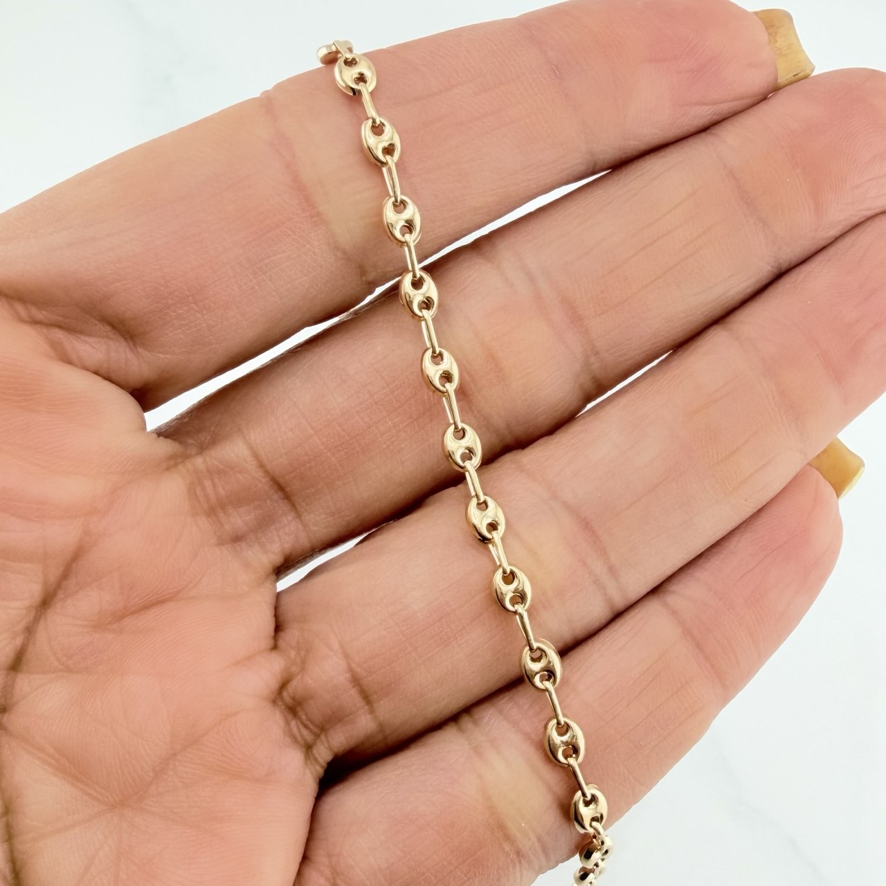 18K Yellow Gold Anklet Gc 2.65 g / 9 1/2 in / 3.15 mm