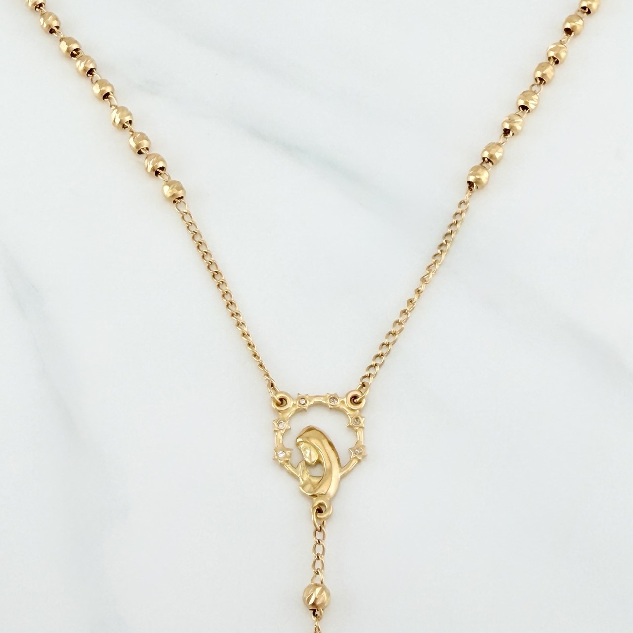 Rosario Virgen Maria 9.55 g / 22 3/4 in / 3 mm Oro Amarillo 18K