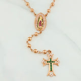 Rosary Virgin of Guadalupe 13.35 g / 15 3/4 in / 4mm-5 mm 18K Rose Gold