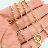 Rosario Virgen Maria 9.55 g / 22 3/4 in / 3 mm Oro Amarillo 18K