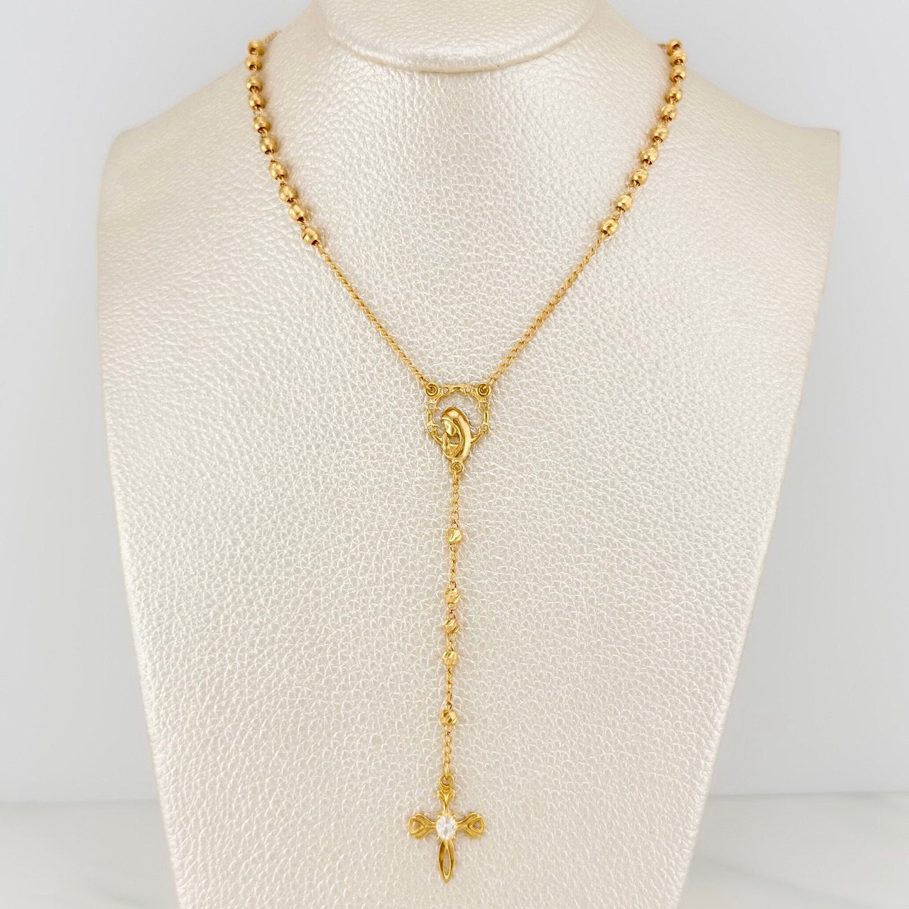 Rosario Virgen Maria 9.55 g / 22 3/4 in / 3 mm Oro Amarillo 18K
