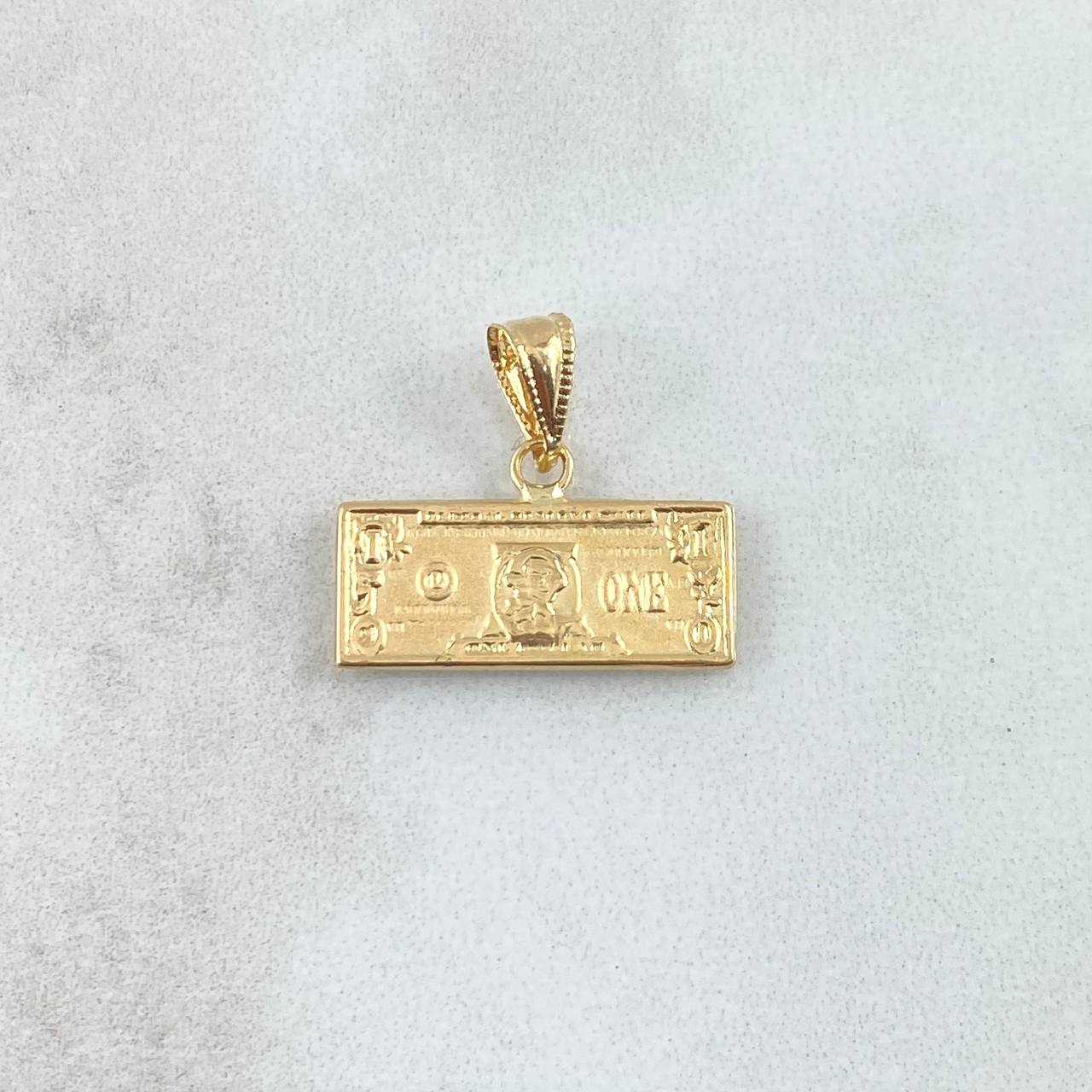 Pendant Dollar 1.05gr / 1.8cm / Central Clasp Edged Yellow Gold 18K *