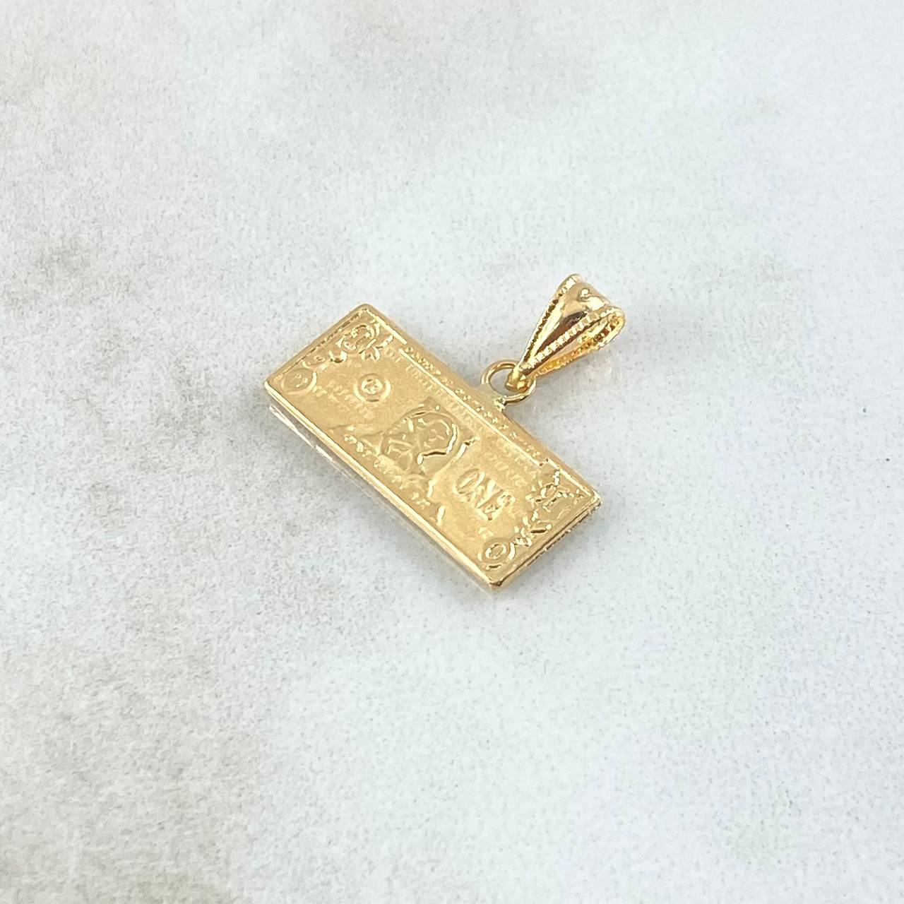 Pendant Dollar 1.05gr / 1.8cm / Central Clasp Edged Yellow Gold 18K *