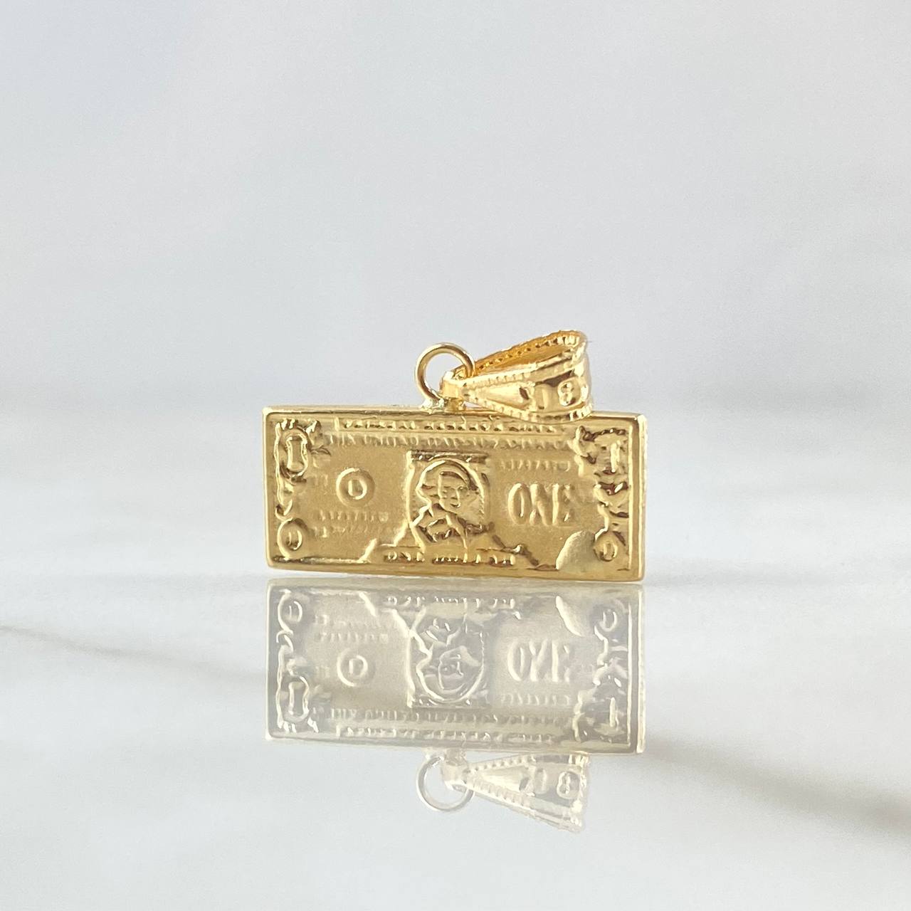 Pendant Dollar 1.05gr / 1.8cm / Central Clasp Edged Yellow Gold 18K *