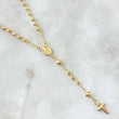 Rosario Virgen Milagrosa 8gr / 50cm / 3mm-4mm Bolas Diamantadas Crúz Lisa Oro Amarillo 18K
