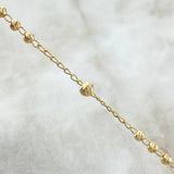 Rosario Virgen Milagrosa 7.75gr / 50cm / 3mm-4mm Bolas Diamantadas Crúz Lisa Oro Amarillo 18K