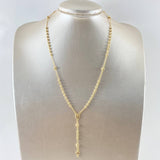Rosario Virgen Milagrosa 7.85gr / 50cm / 3mm-4mm Bolas Diamantadas Crúz Lisa Oro Amarillo 18K