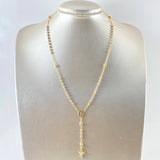 Miraculous Virgin Rosary 7.5gr / 45cm / 3mm-4mm Beads Diamond Cut Cross Cristo Basto Screwed Three 18K Gold *
