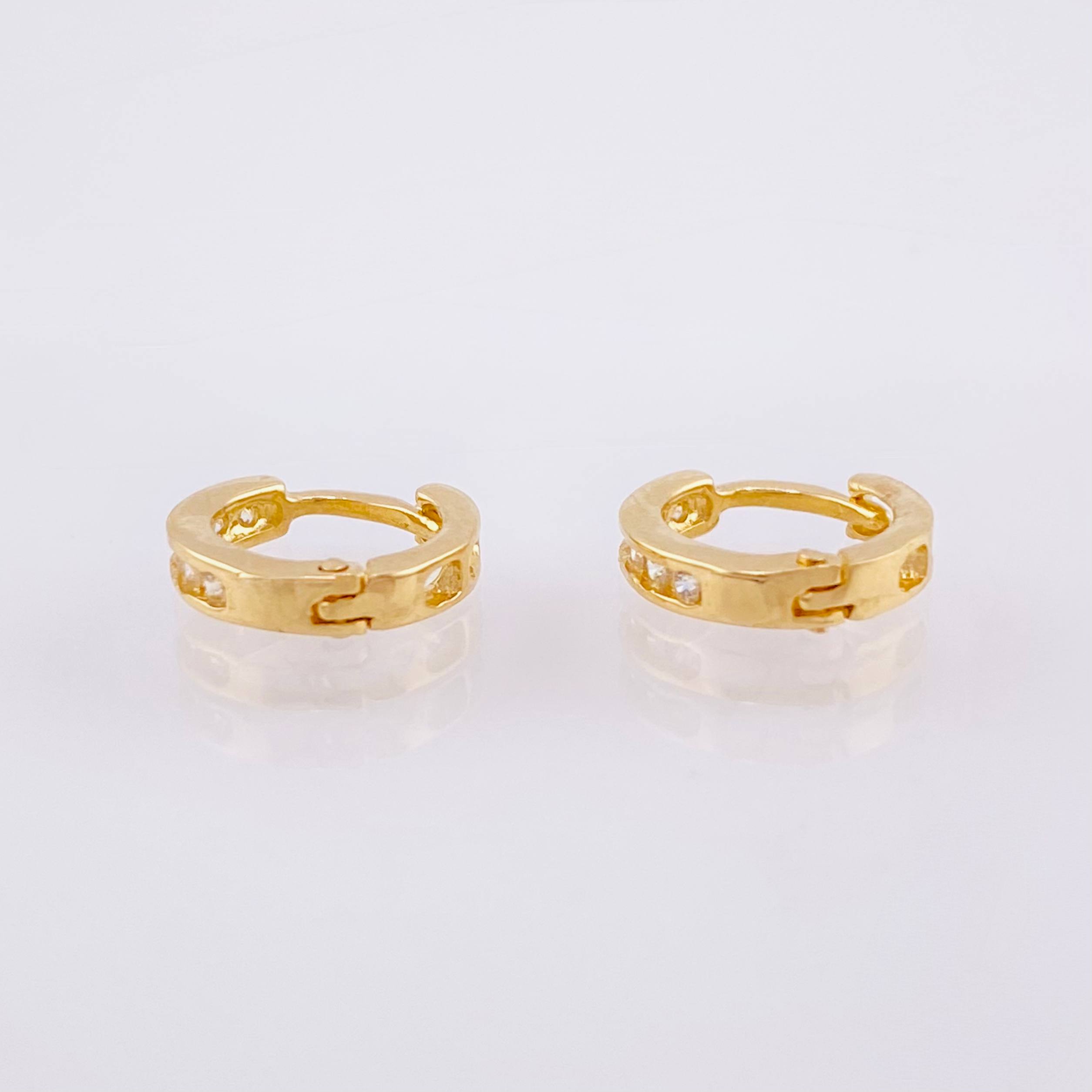 Candongas Carril 1.3gr / 1/2 in / Oro Amarillo 18K