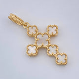 Dije Cruz Trebol Punteado 2.65gr / Oro Amarillo 18K %