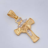 Dije Cruz Cristo Rostro 4gr / Dos Oros Amarillo Blanco 18K %