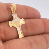 Dije Cruz Cristo Rostro 4gr / Dos Oros Amarillo Blanco 18K %