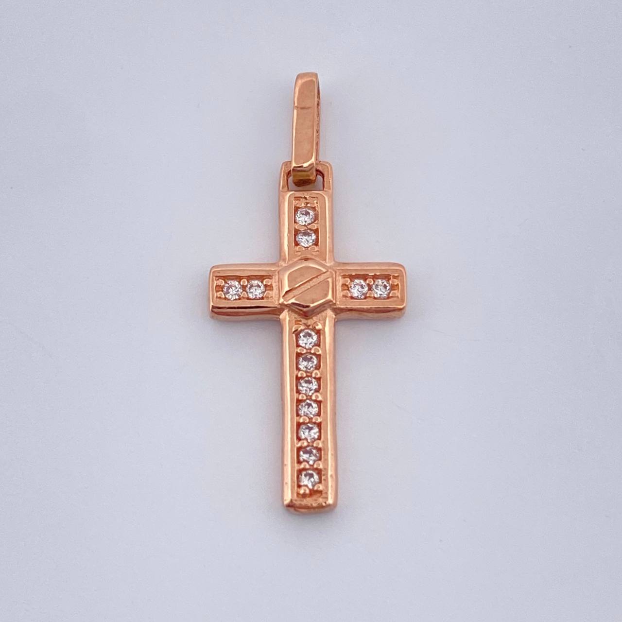 Dije Cruz Tornillo 1.1gr / Oro Rosa 18K %