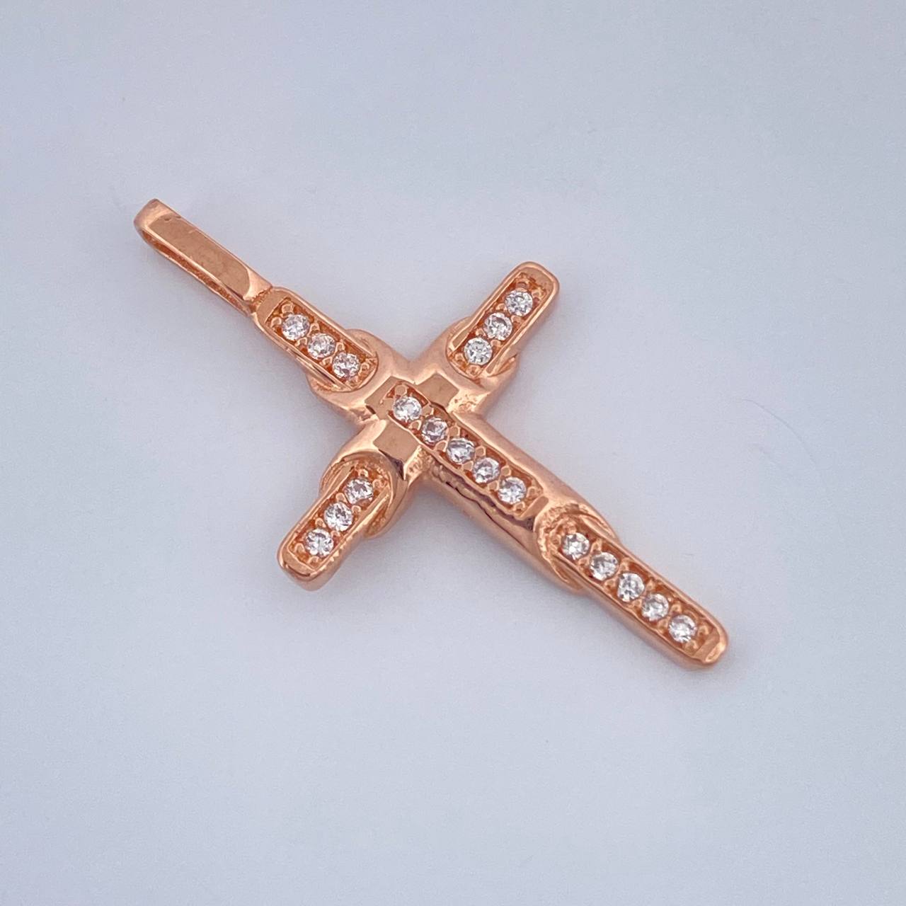 Dije Cruz Capas 1.15gr / Oro Rosa 18K %