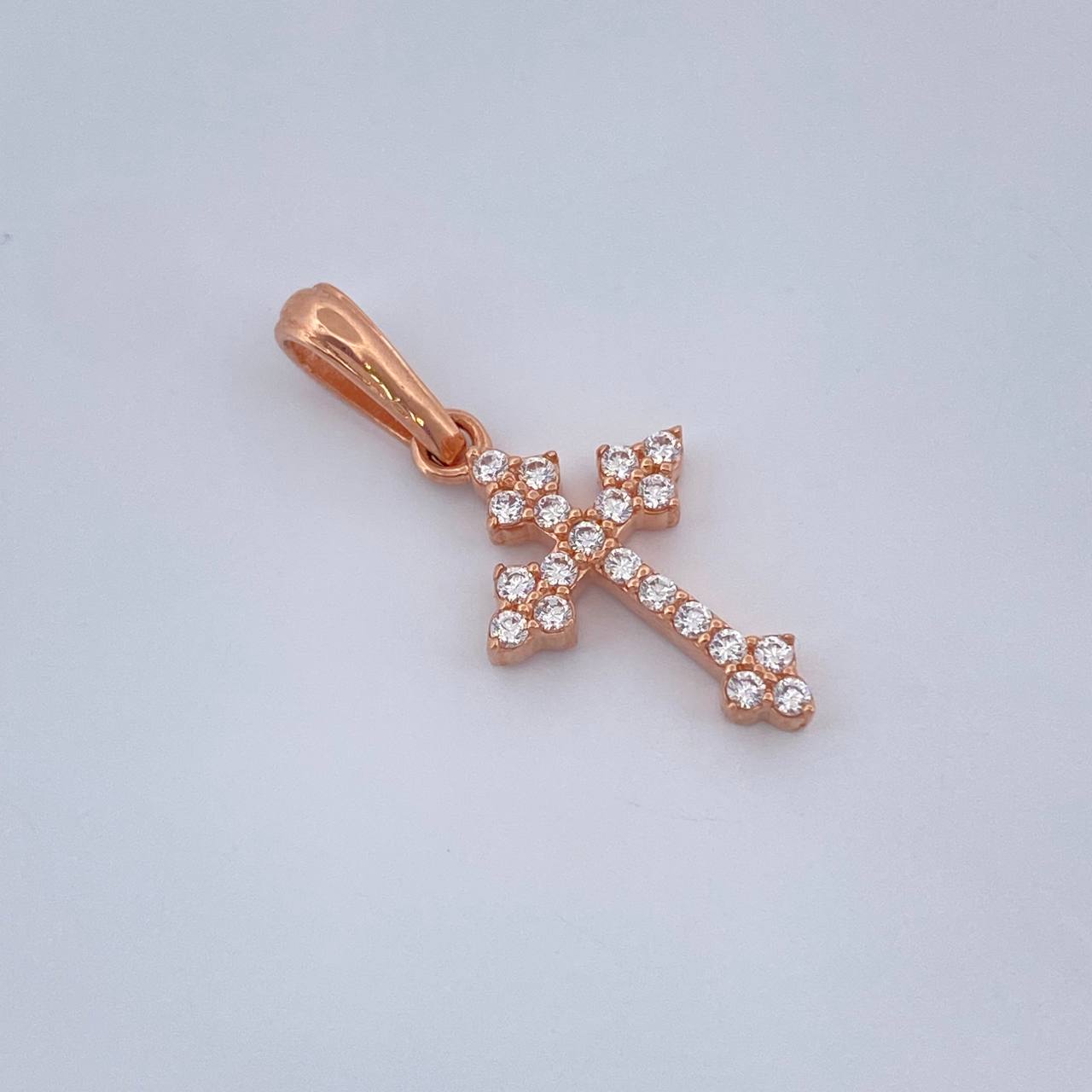 Gothic Cross Pendant 1gr / 18K Rose Gold %