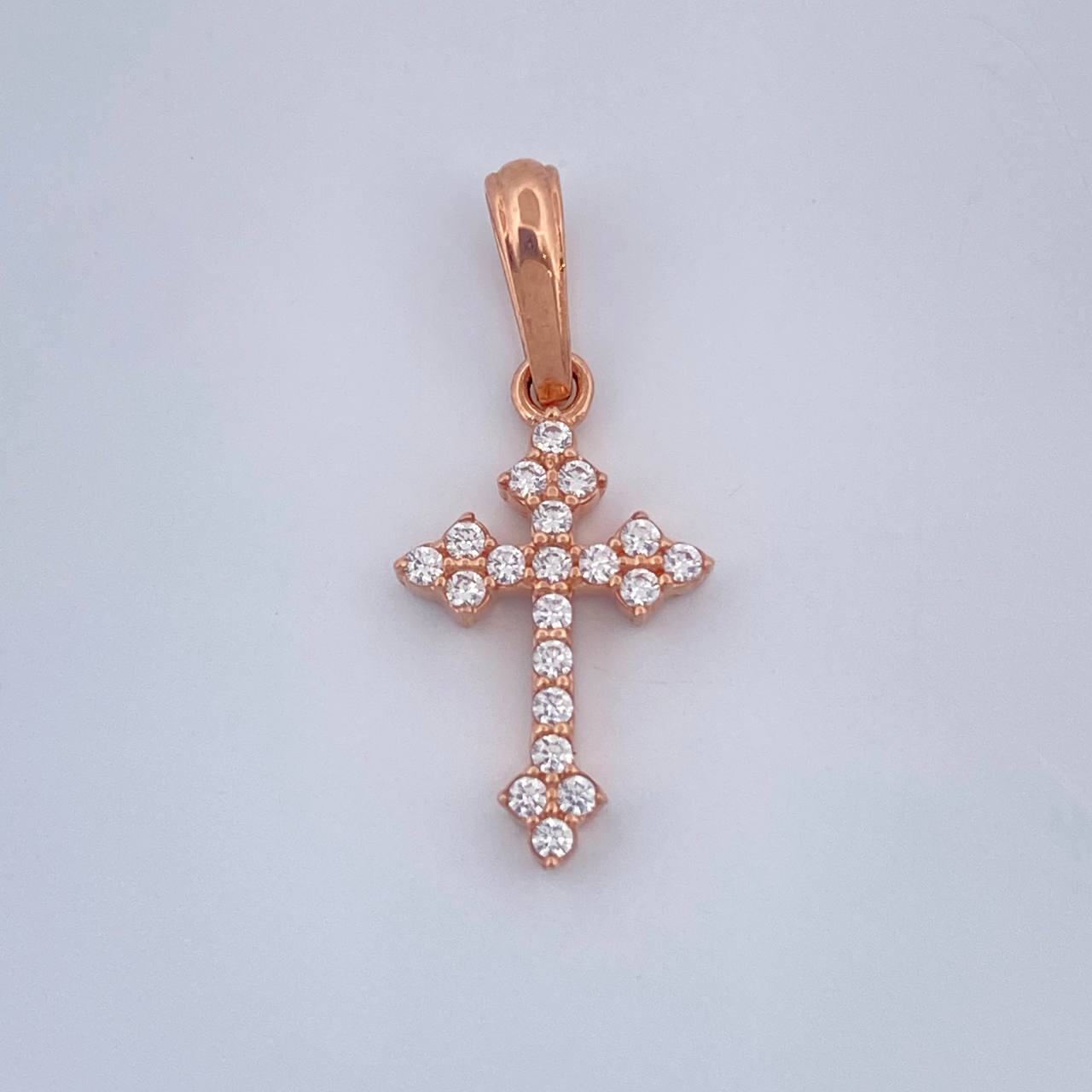 Gothic Cross Pendant 1gr / 18K Rose Gold %
