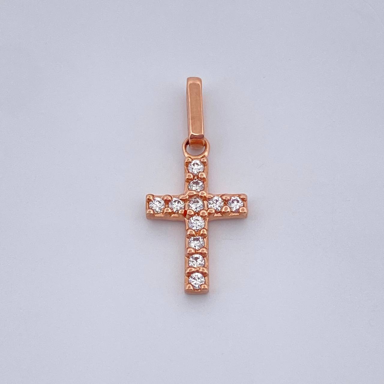 Pendant Punctuated Cross 0.6gr / 18K Rose Gold %