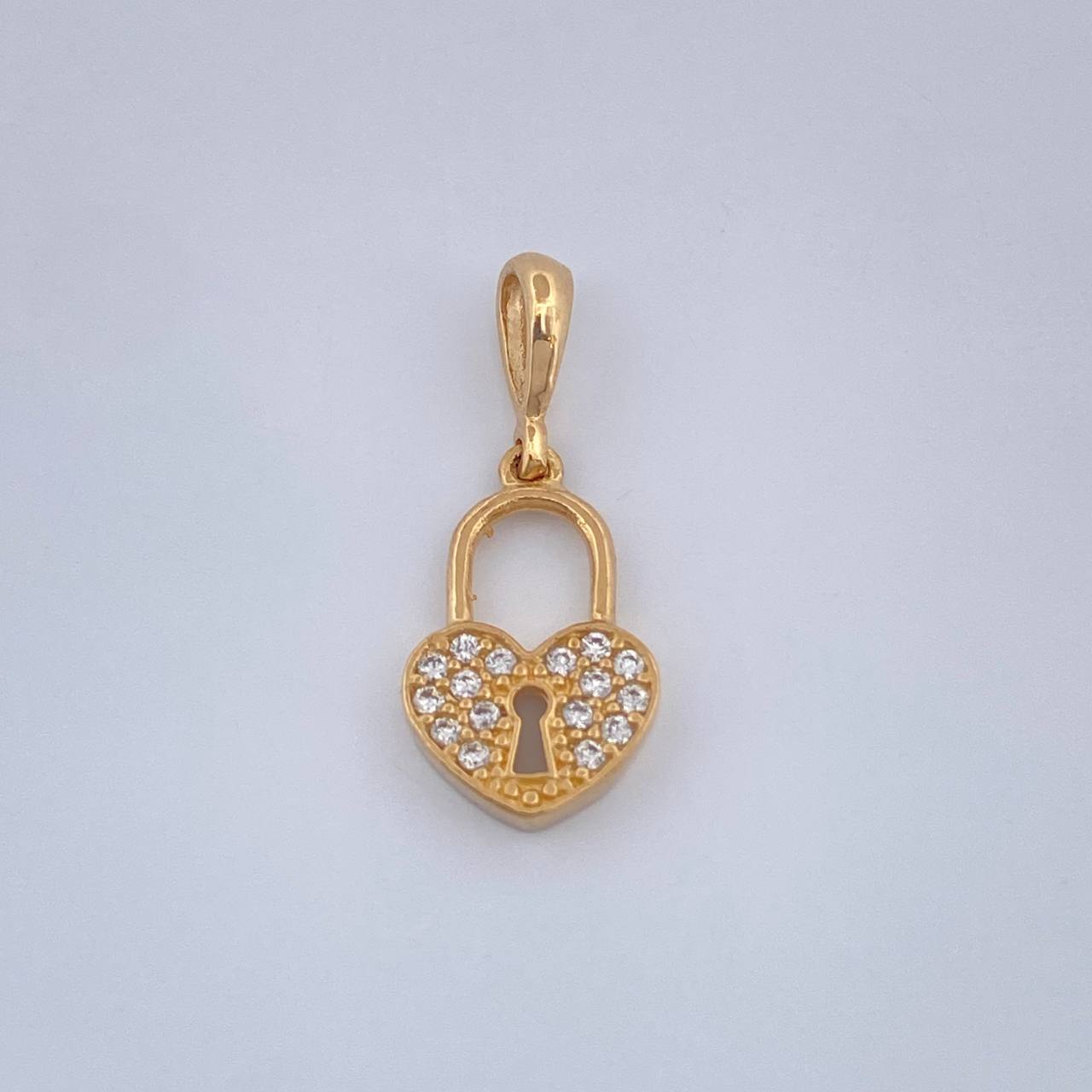 Dije Corazon Candado 0.85gr / Oro Amarillo 18K %