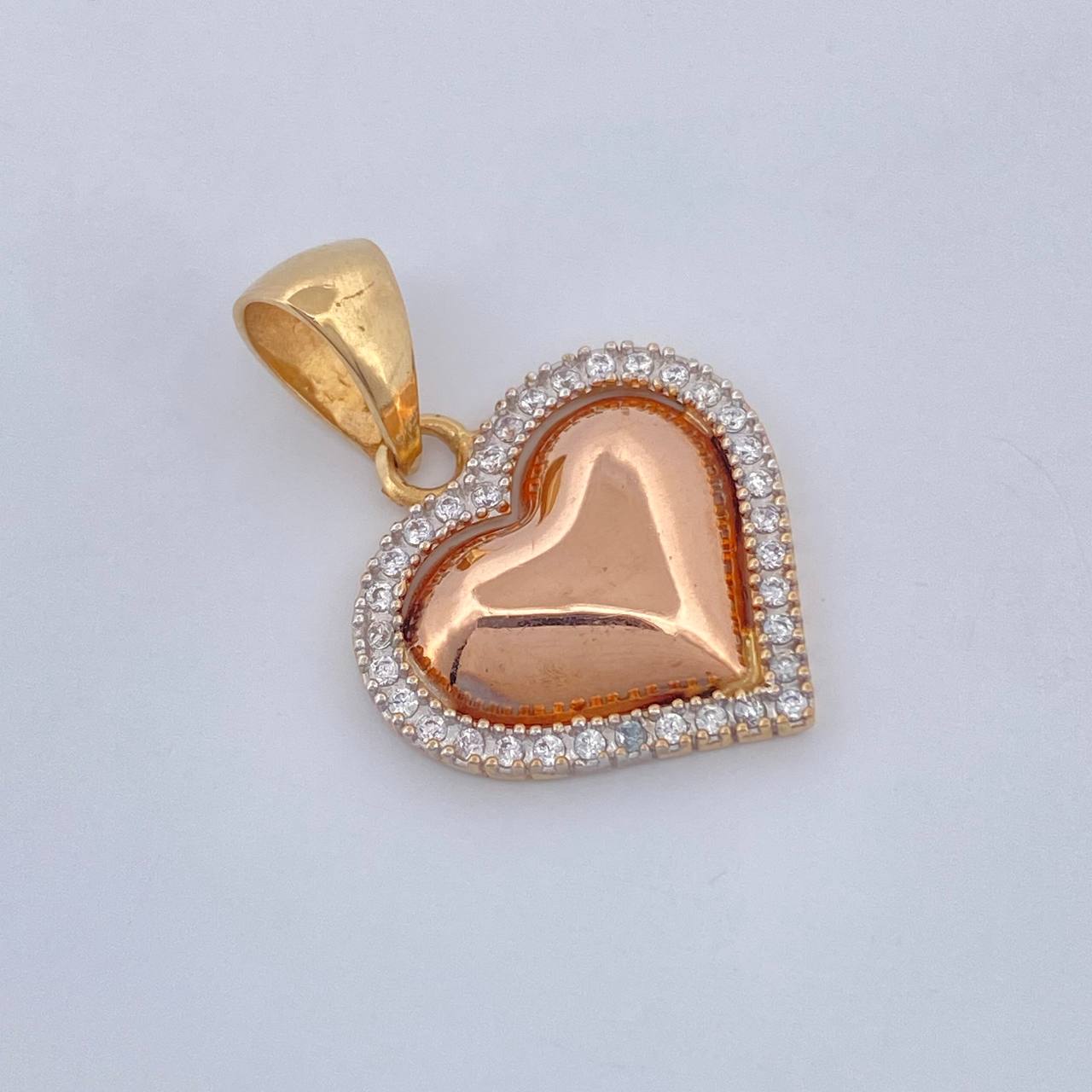 Dije Corazon 2.05gr / Dos Oros Blanco Rosa 18K %
