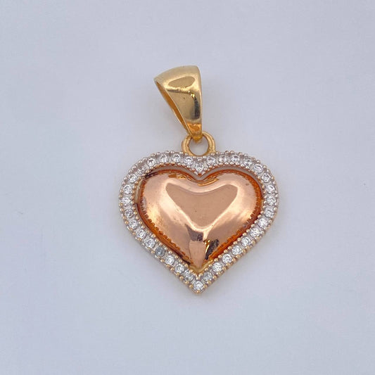 Dije Corazon 2.05gr / Dos Oros Blanco Rosa 18K %