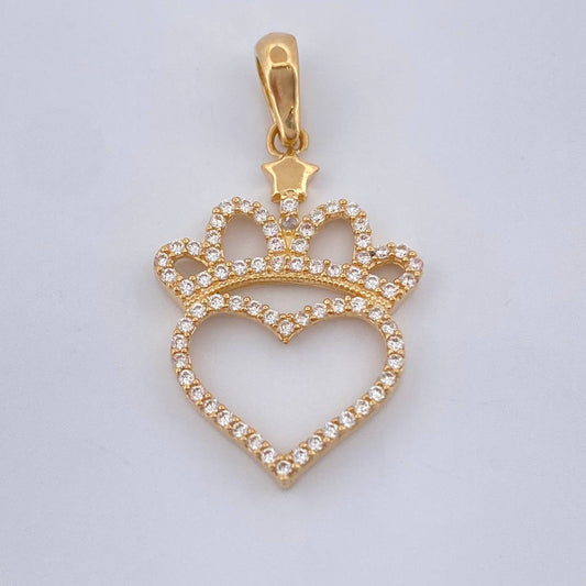 Dije Silueta Corazon Corona 1.8gr / Oro Amarillo 18K %