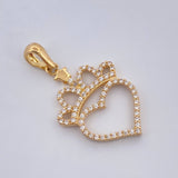 Dije Silueta Corazon Corona 1.8gr / Oro Amarillo 18K %