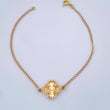 Pulso Trebol Aro Seguido 2.45gr / 7 in / 2mm Oro Amarillo 18K $