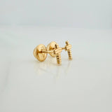 Topos Cruz Relieve 0.5gr / 7.8mm Oro Amarillo 18K