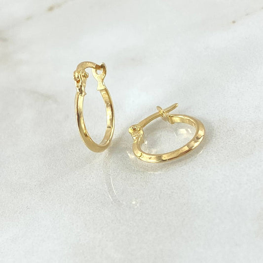 Candongas Clau 0.75gr / 1.5cm / Oro Amarillo 18K !