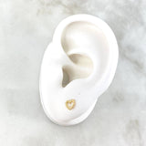 Stud Earrings Embroidered Heart 0.6gr / 5mm Silhouette 18K Yellow Gold