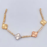 Tennis Bracelet Clover 10.2gr / 6 1/2 in / 2mm Tres Oros 18K +