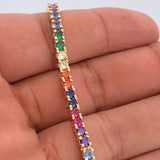 Pulso Tennis 13.95gr / 6 3/4 in / 4mm Oro Amarillo 18K $