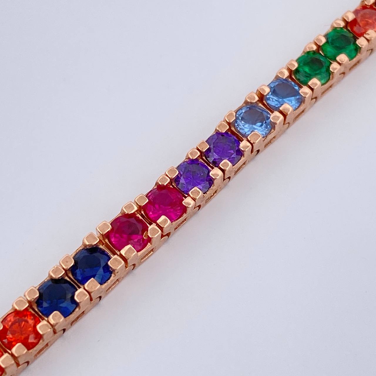 Pulso Tennis 13.5gr / 6 1/4 in / 3mm Oro Rosa 18K %