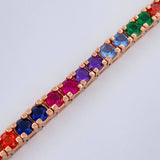 Pulso Tennis 13.5gr / 6 1/4 in / 3mm Oro Rosa 18K %